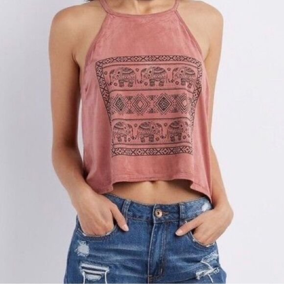 Charlotte Russe Boho Spaghetti Strap Crop Top Size M - Picture 1 of 10